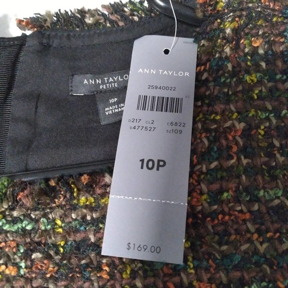 Ann Taylor Petite Fringe Tweed Sheath Dress NWT - Picture 3 of 9